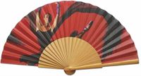 VENTAGLIO IN LEGNO VERNICIATO E COTONE